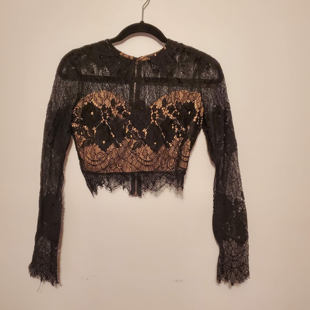 2/$20 crop top lace with lining and zipper